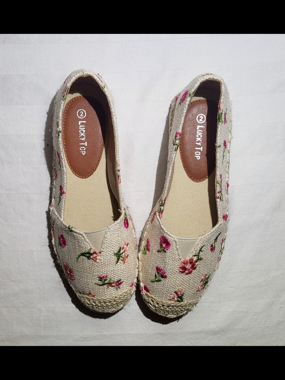Lucky Top Cream Kids Moccasins with Pink Floral Embroidery